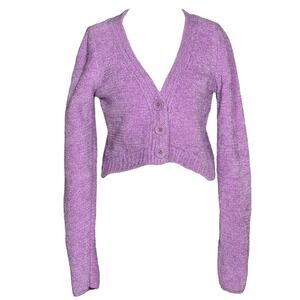 Urban Outfitters Dina‎ Cardigan Size M Violet Purple Cozy Soft Trendy Knit